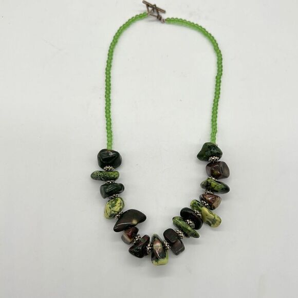 Handmade Green Turquoise Chunky Necklace - Picture 8 of 10